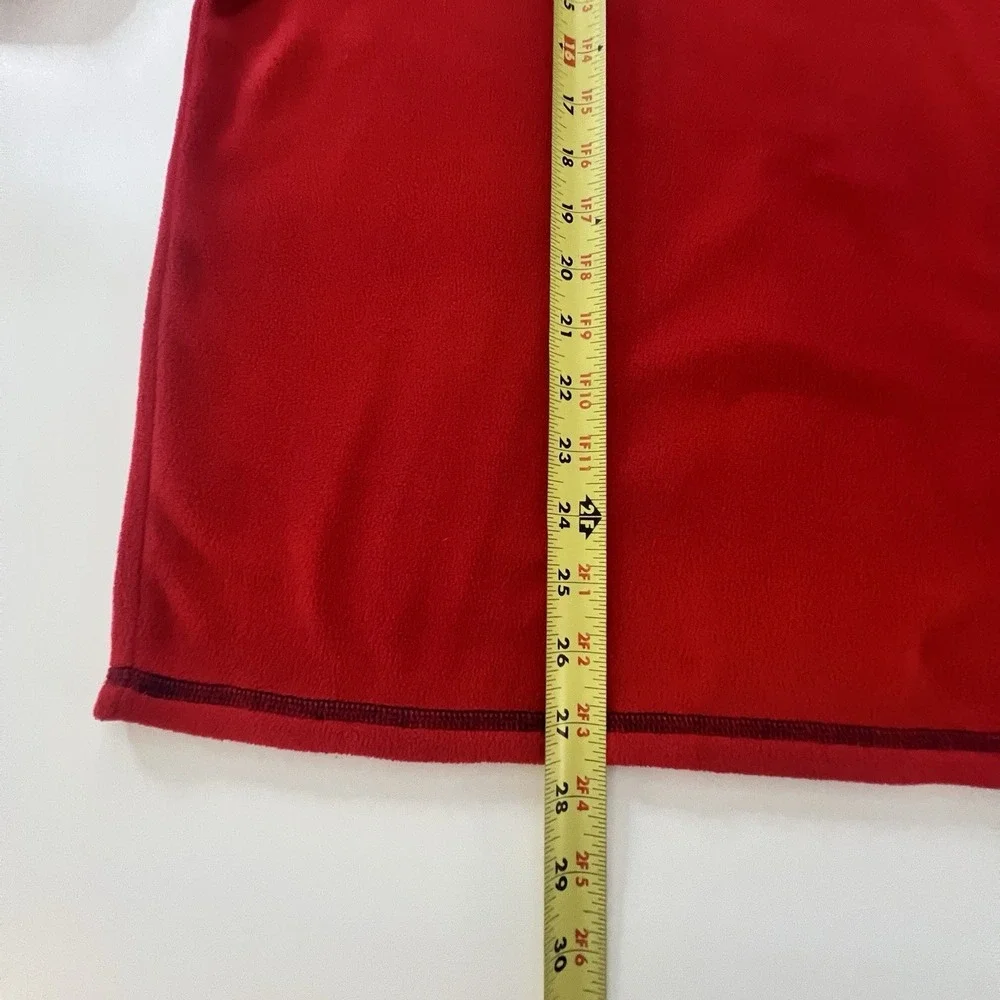 The North Face Mens Large Red Polartec Classic Fleece 1/4 Zip Pullover